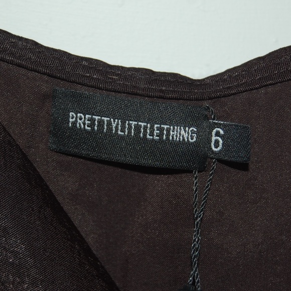 *NWT* PrettyLittleThing Black Satin Mini Dress - Picture 4 of 4